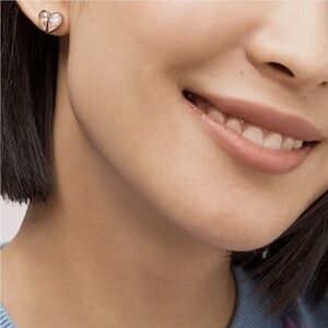 Kate Spade Rose Gold Heart Earrings with Crystals anthropology earrings